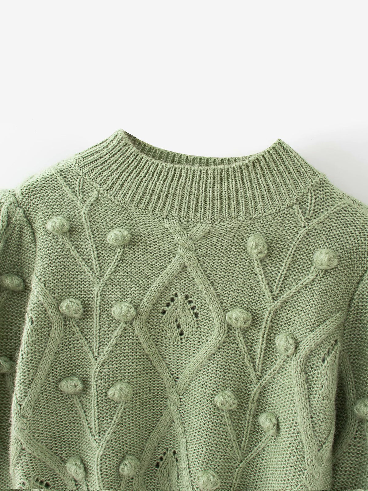 Lantern Sleeve Splicing Lingge Stand-up Collar Sweater
