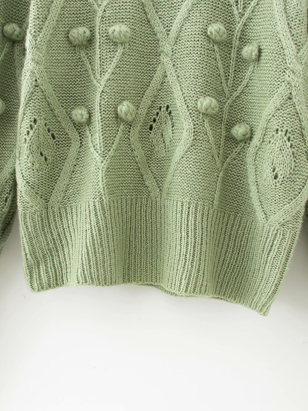 Lantern Sleeve Splicing Lingge Stand-up Collar Sweater