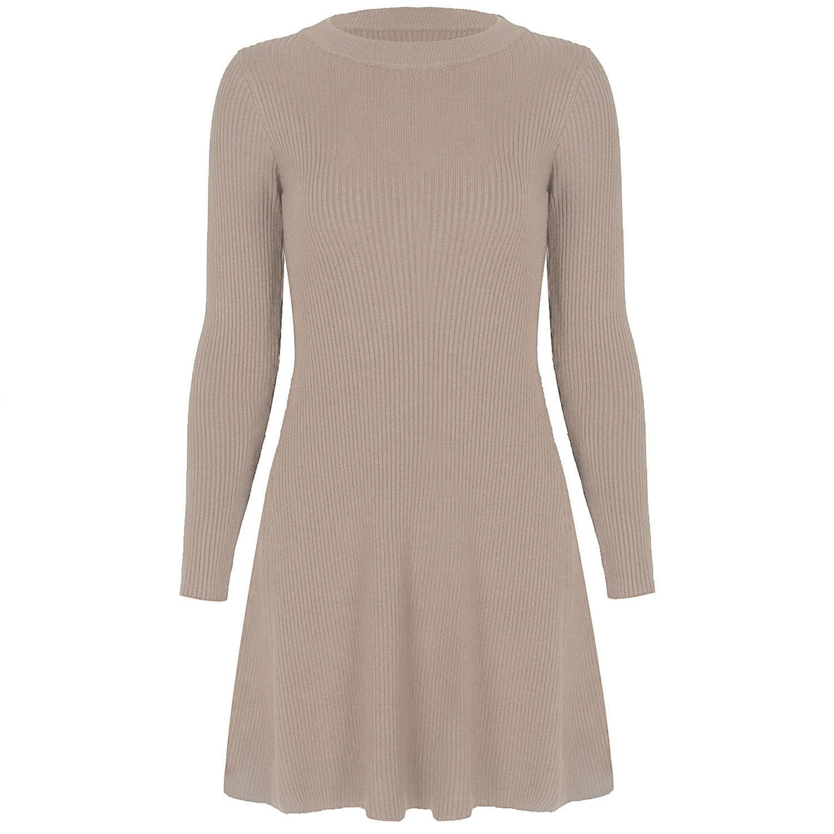 Ruffled Flounces Striped Knit Sweater Mini Dresses