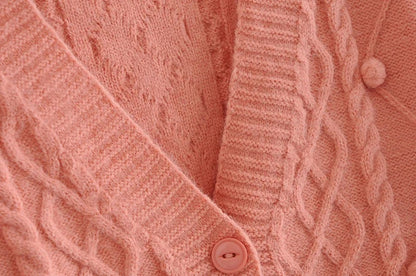 Knit Single-breasted Cardigans Cami Tops Two-piece