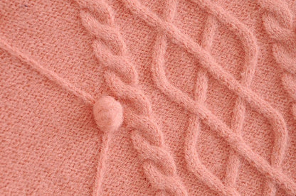 Knit Single-breasted Cardigans Cami Tops Two-piece