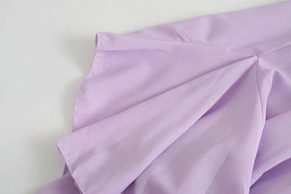 Lace-up Elastic Waist Pleated Skirts Mini Dresses