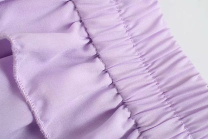 Lace-up Elastic Waist Pleated Skirts Mini Dresses