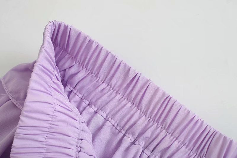 Lace-up Elastic Waist Pleated Skirts Mini Dresses