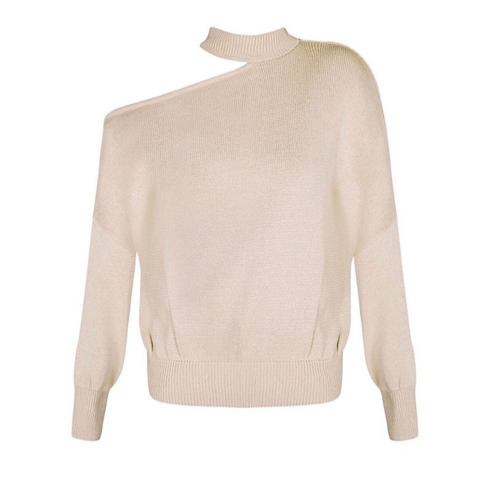 Loose Irregular Halter One Shoulder Sweaters