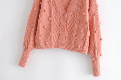 Knit Single-breasted Cardigans Cami Tops Two-piece