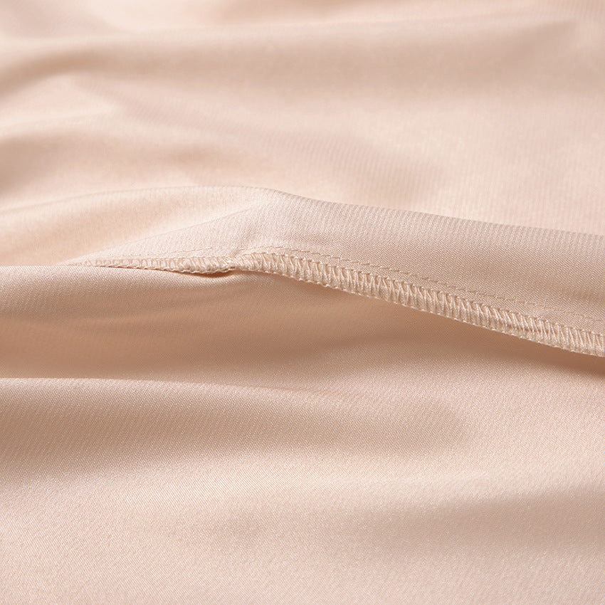 Vintage Pile Collar Single-breasted Silk Shirts Blouses