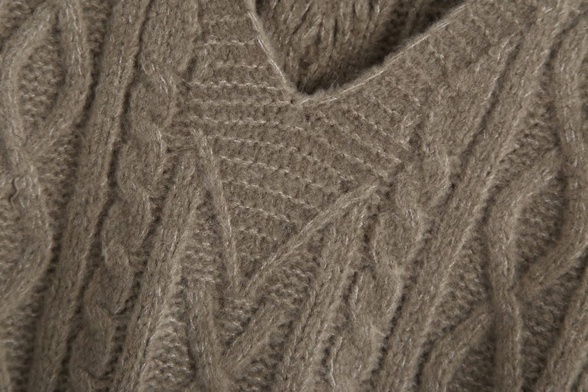 Knit V-neck Argyle Pattern Tank Tops Sweaters