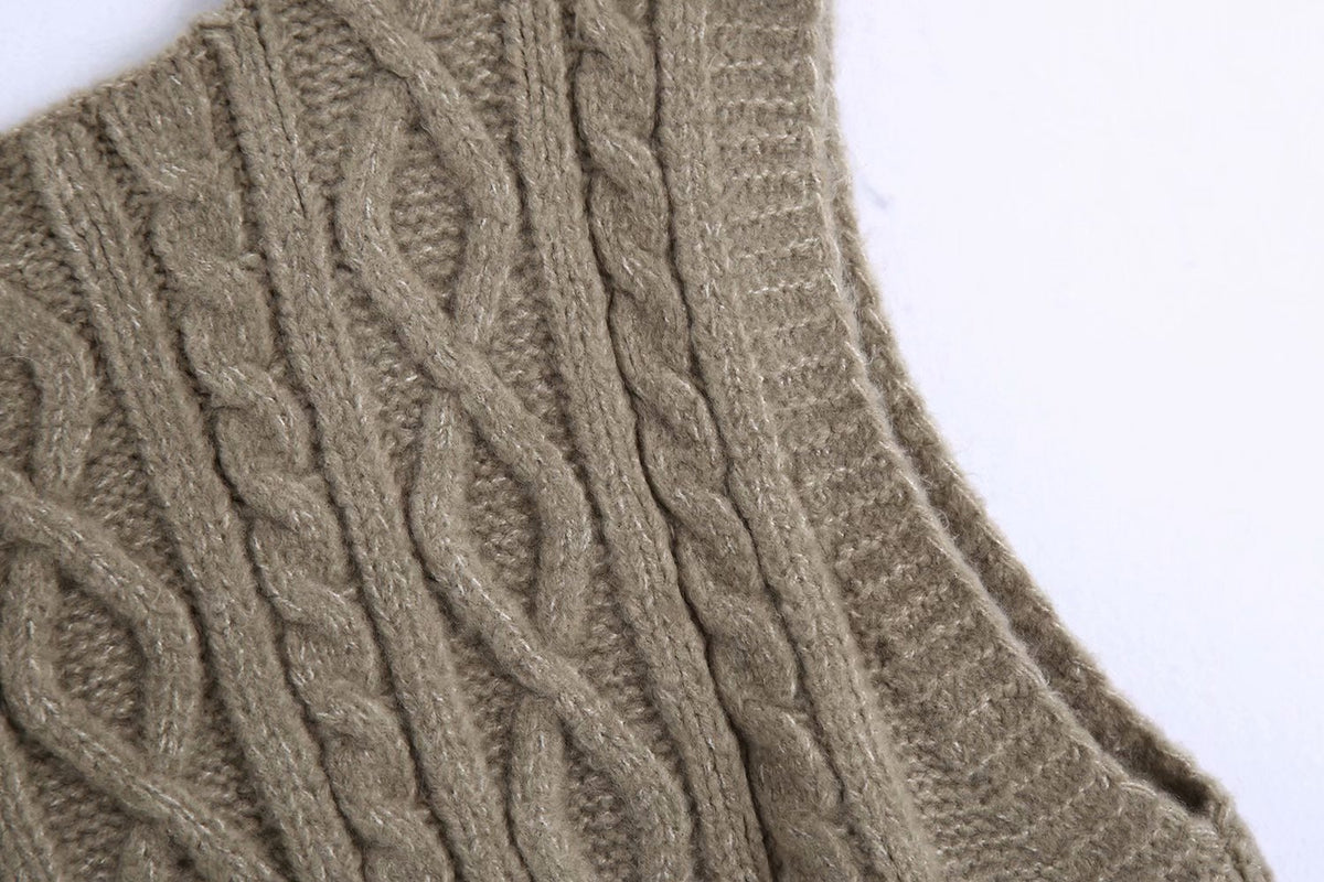 Knit V-neck Argyle Pattern Tank Tops Sweaters
