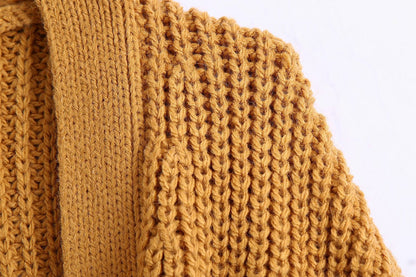 V-neck Knit Lace-up Tie-Back Cardigans