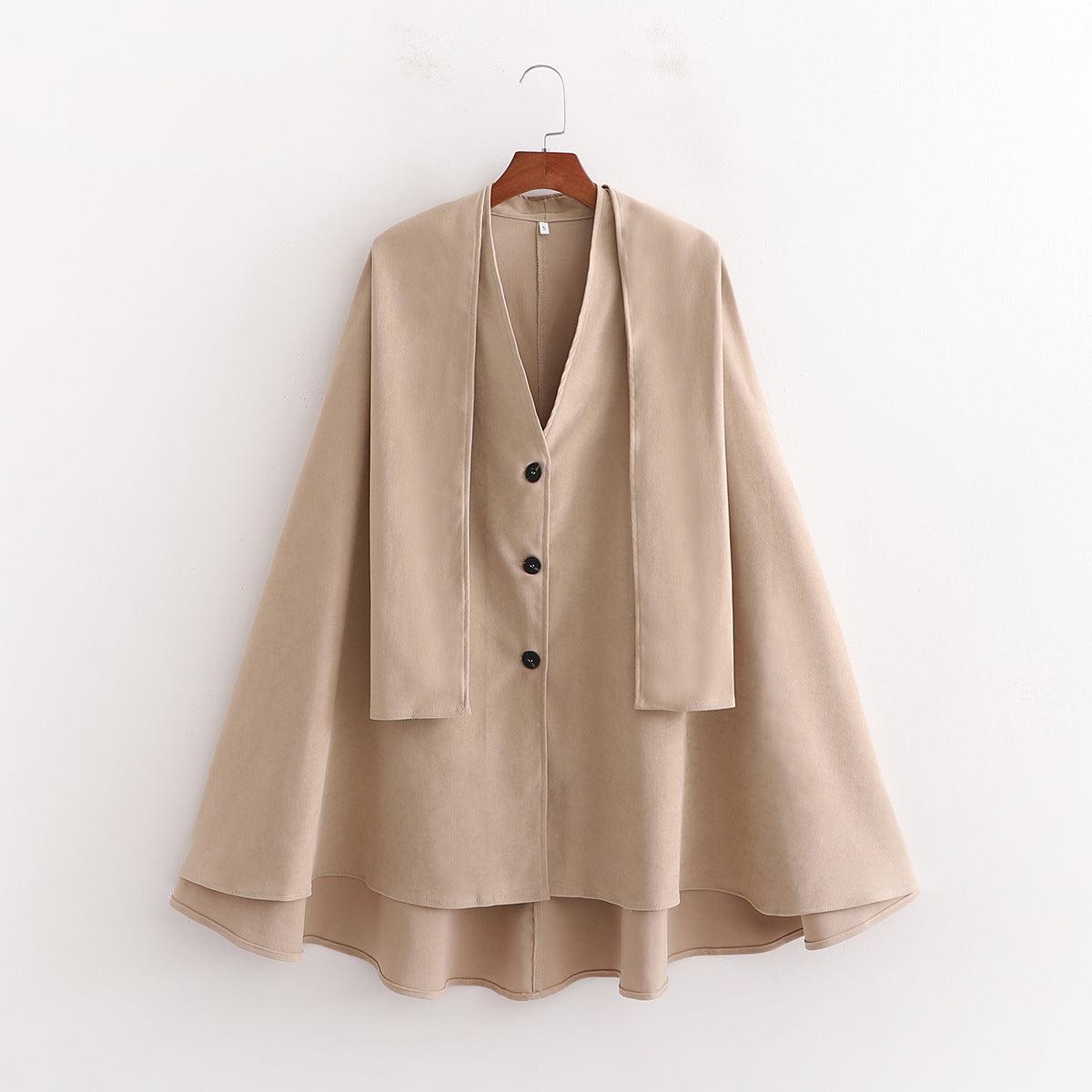 Single-breasted V-neck Cloak Capes Outerwear