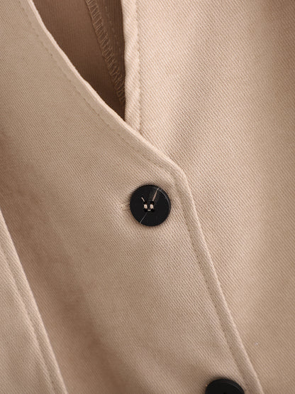 Single-breasted V-neck Cloak Capes Outerwear