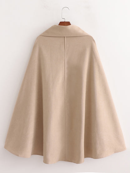 Single-breasted V-neck Cloak Capes Outerwear