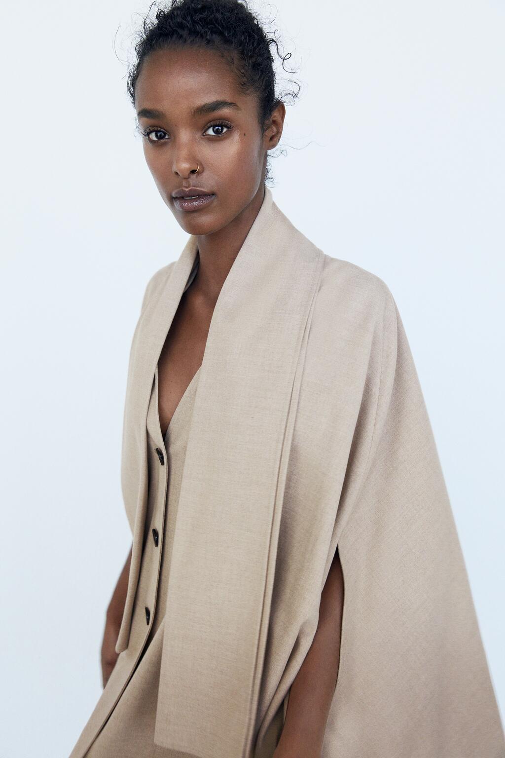 Single-breasted V-neck Cloak Capes Outerwear