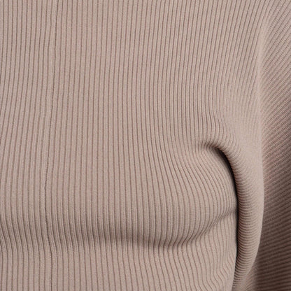 High Collar Knit Lantern Sleeve Sweaters