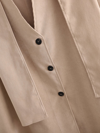 Single-breasted V-neck Cloak Capes Outerwear