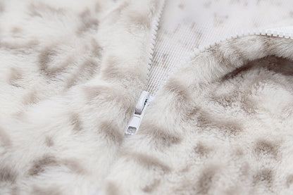 Furry Zipper High Collar Sweatshirts Shirts Blouses