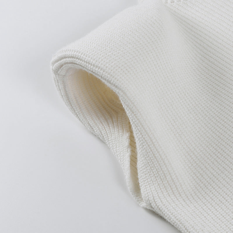 Sleeveless High-collared Shoulder Padded Pads Sweaters
