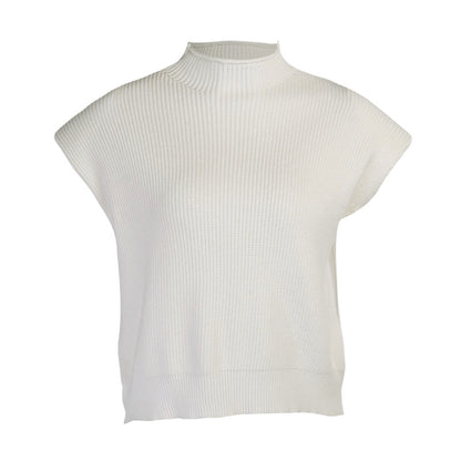 Sleeveless High-collared Shoulder Padded Pads Sweaters