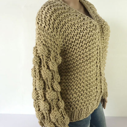 Women's Lantern Sleeve Cardigan Sweater