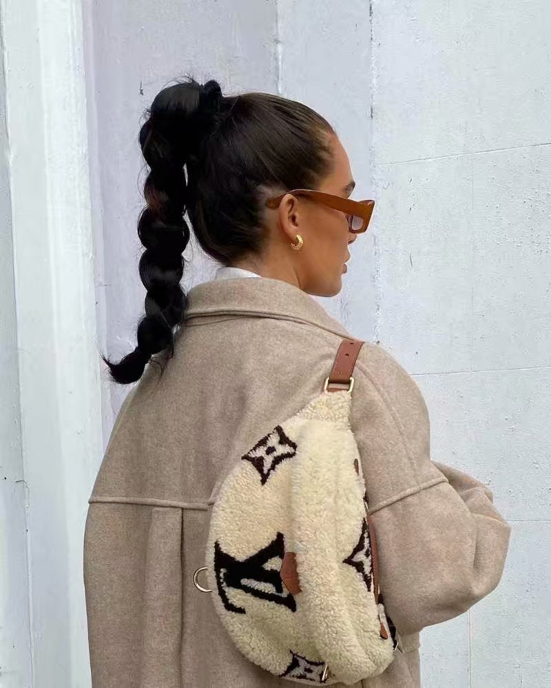 Pile Collar Bubble Sleeve Single-breasted Outerwear