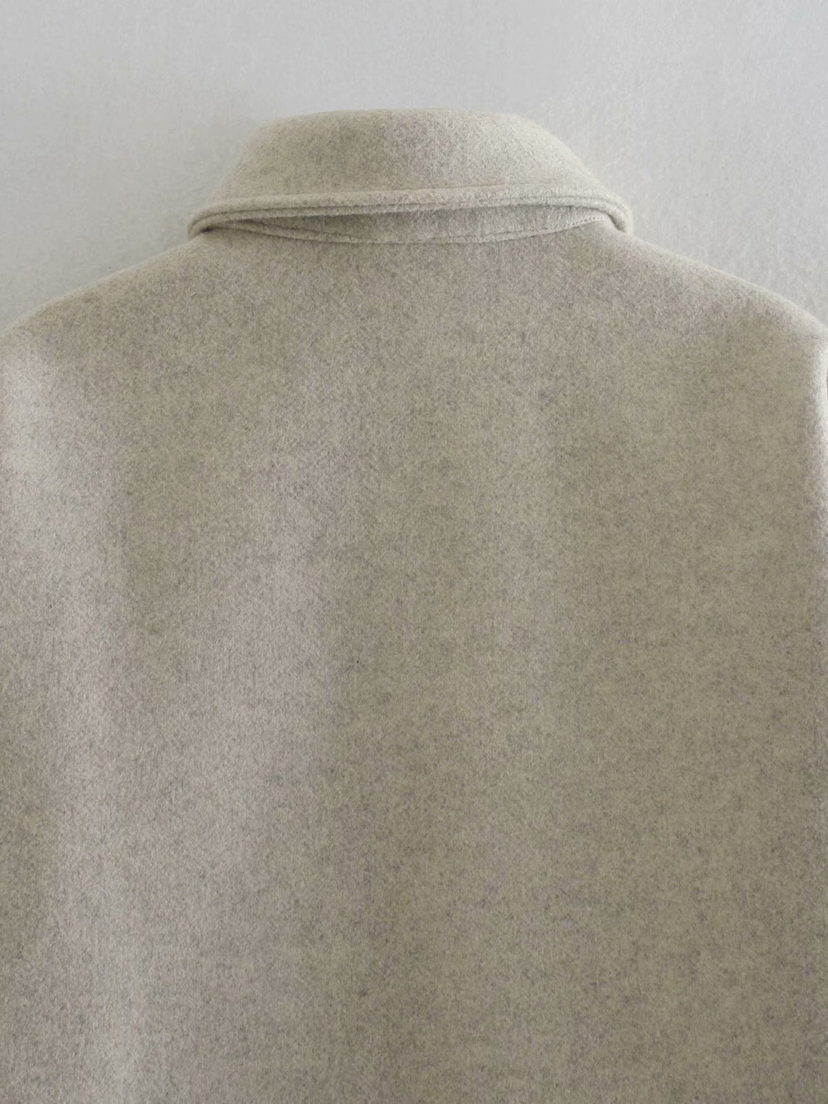 Pile Collar Pocket Single-breasted Woolen Outerwear Coat