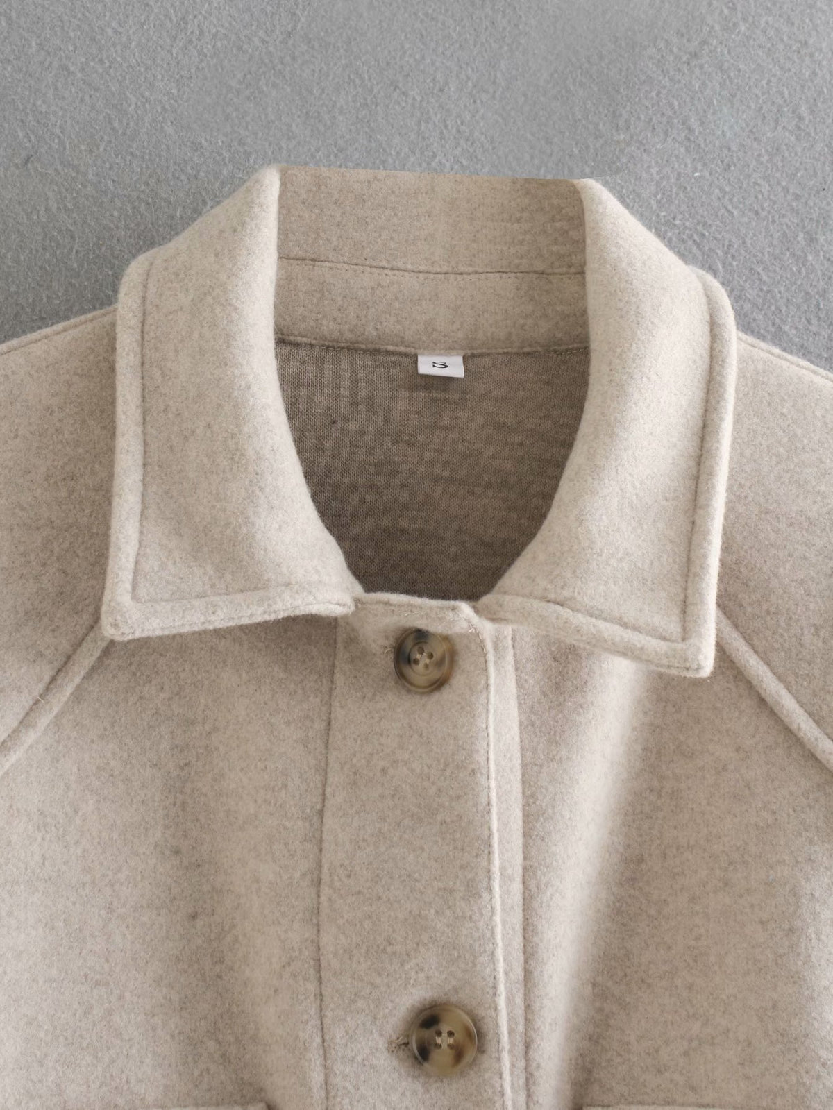 Lace-up Pile Collar Single-breasted Pocket Outerwear