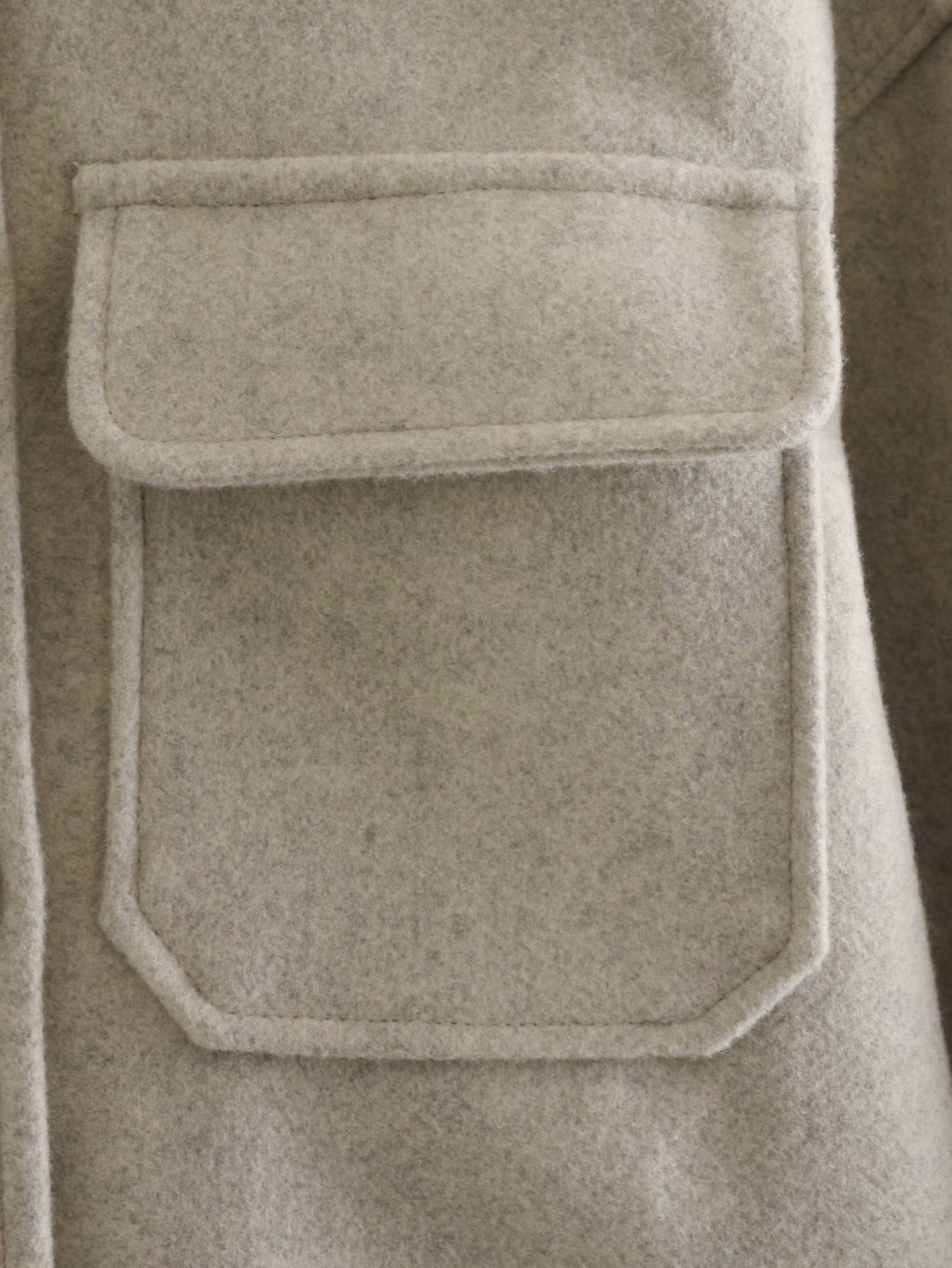 Pile Collar Pocket Single-breasted Woolen Outerwear Coat