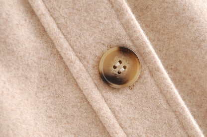 Lapel Collar Single-breasted Slit Leg Outerwear Long Coat