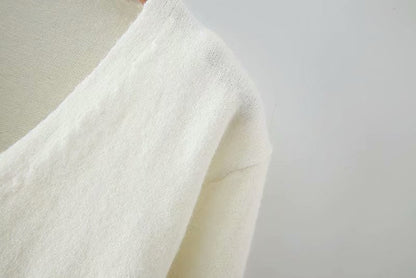 V-neck Knit Suspenders Tank Tops and Single-breasted Cardigans Two-piece Set