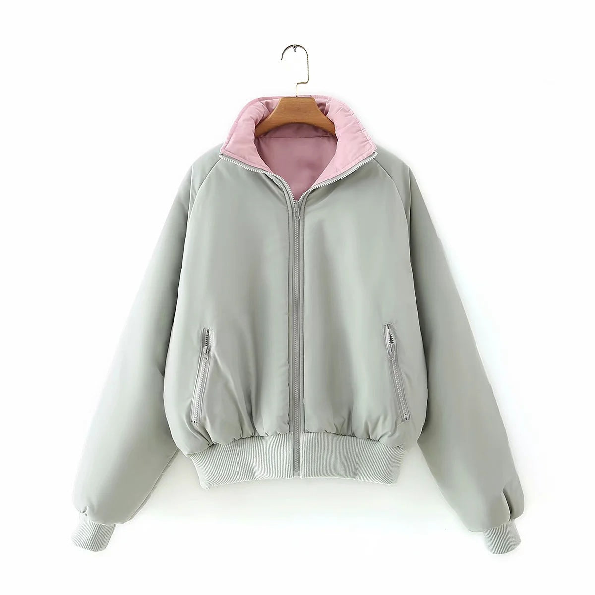Reversible Stand Collar Cotton Outerwear