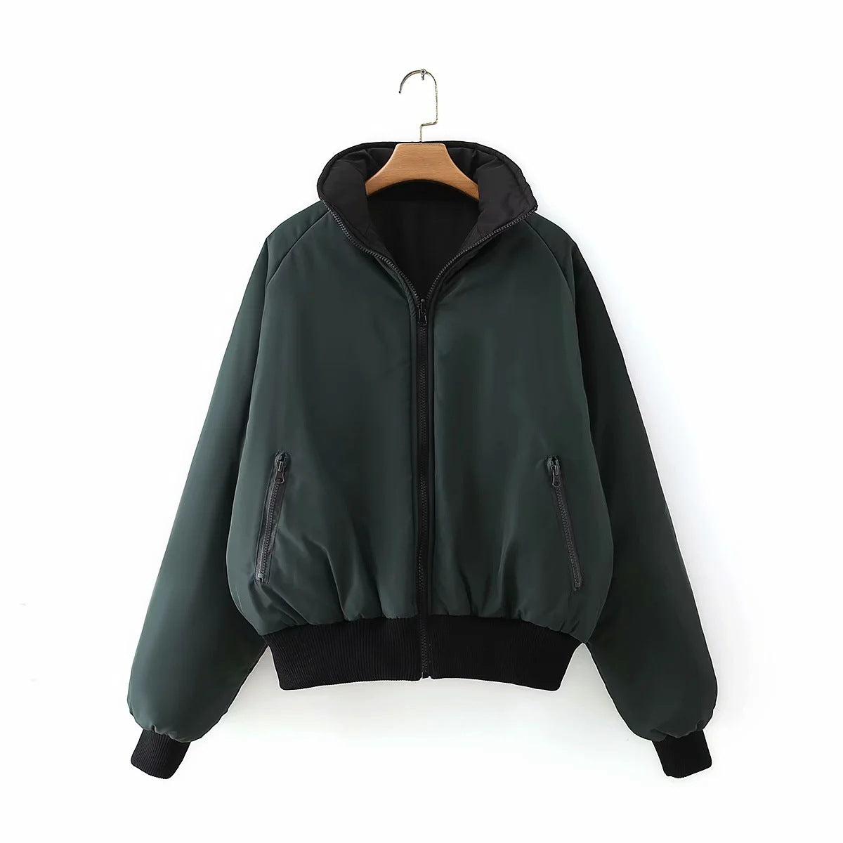 Reversible Stand Collar Cotton Outerwear