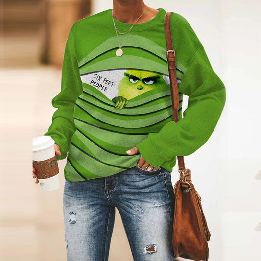 Round Neck Floral Printed T-Shirts Blouses Sweatshirts