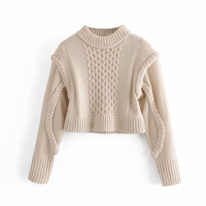Shoulder Padded Geometry Tops Sweaters