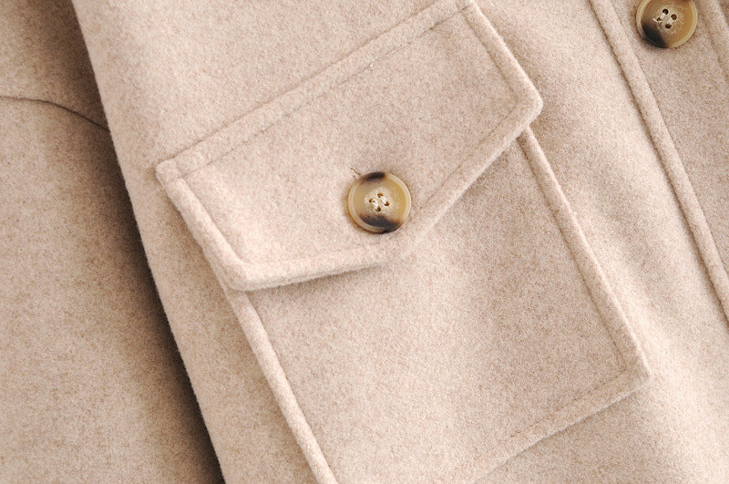 Lapel Collar Single-breasted Slit Leg Outerwear Long Coat