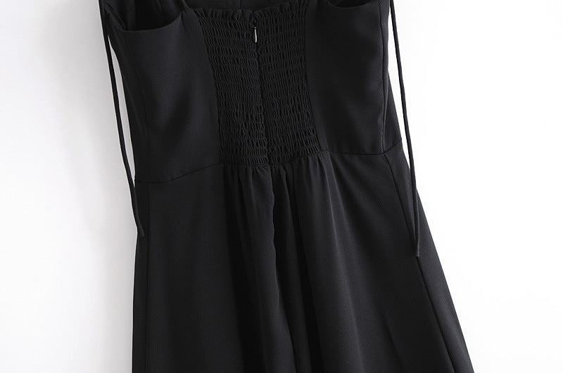 Backless Suspenders Slit Leg Vintage Midi Dresses