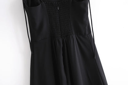 Backless Suspenders Slit Leg Vintage Midi Dresses