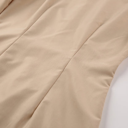 Party Zipper Lantern Sleeve Round Neck Bodycon Mini Dresses