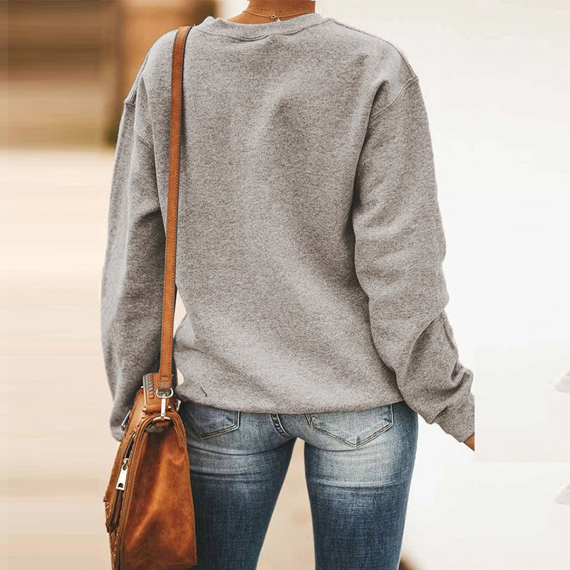 Round Neck Floral Printed T-Shirts Blouses Sweatshirts
