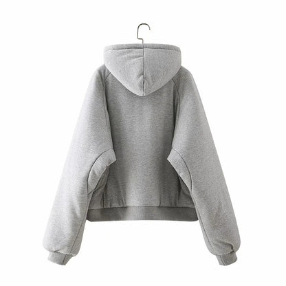 Double Side Hooded Oversize Contrast Color Outerwear Coat