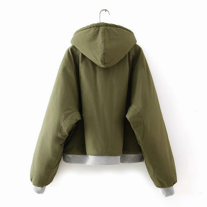 Double Side Hooded Oversize Contrast Color Outerwear Coat
