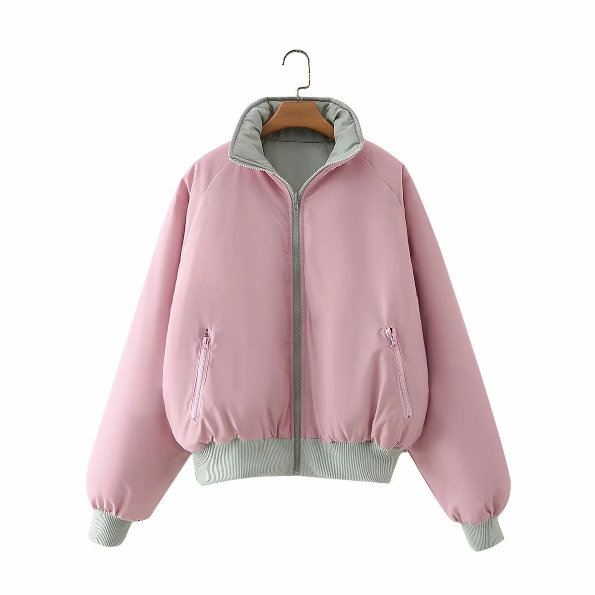 Reversible Stand Collar Cotton Outerwear
