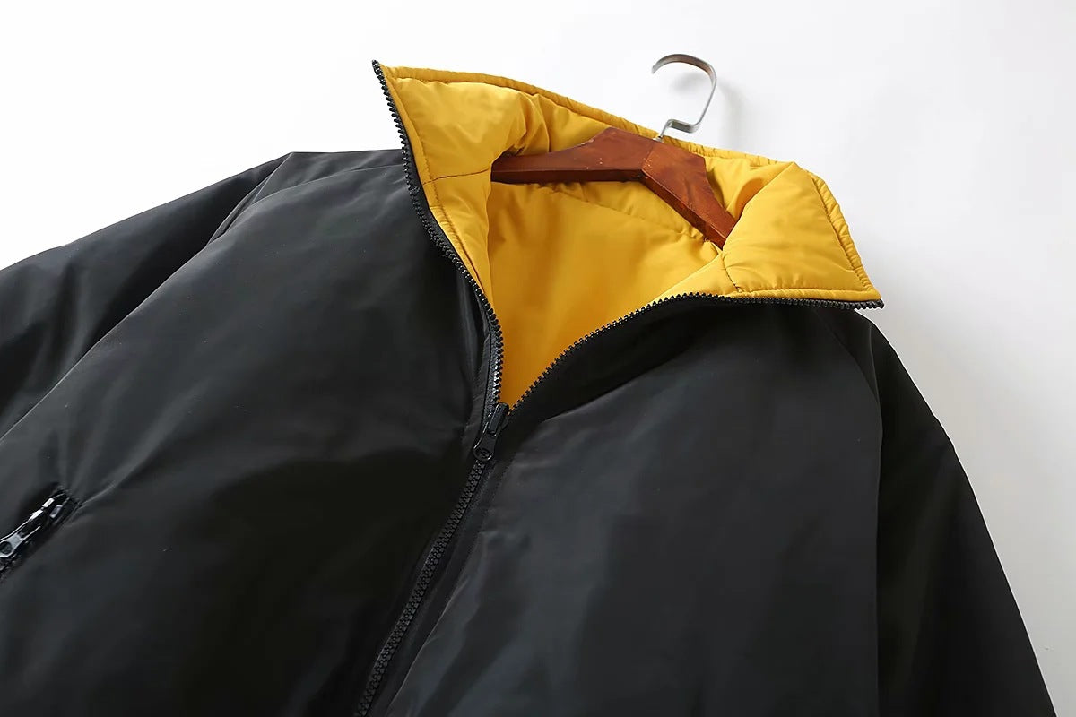 Reversible Stand Collar Cotton Outerwear