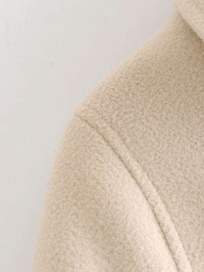 Pile Collar Elegant Button Shawl Cape Outerwear