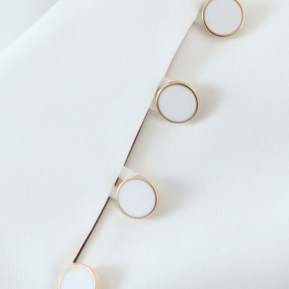 Vintage Puff Sleeve Single-breasted Mini Dresses