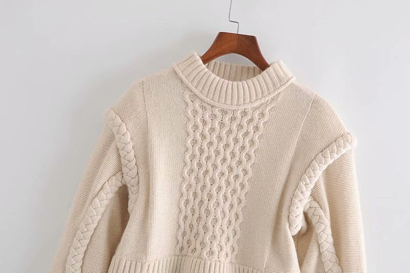 Shoulder Padded Geometry Tops Sweaters