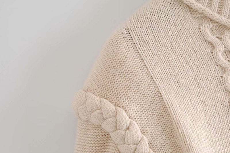 Shoulder Padded Geometry Tops Sweaters