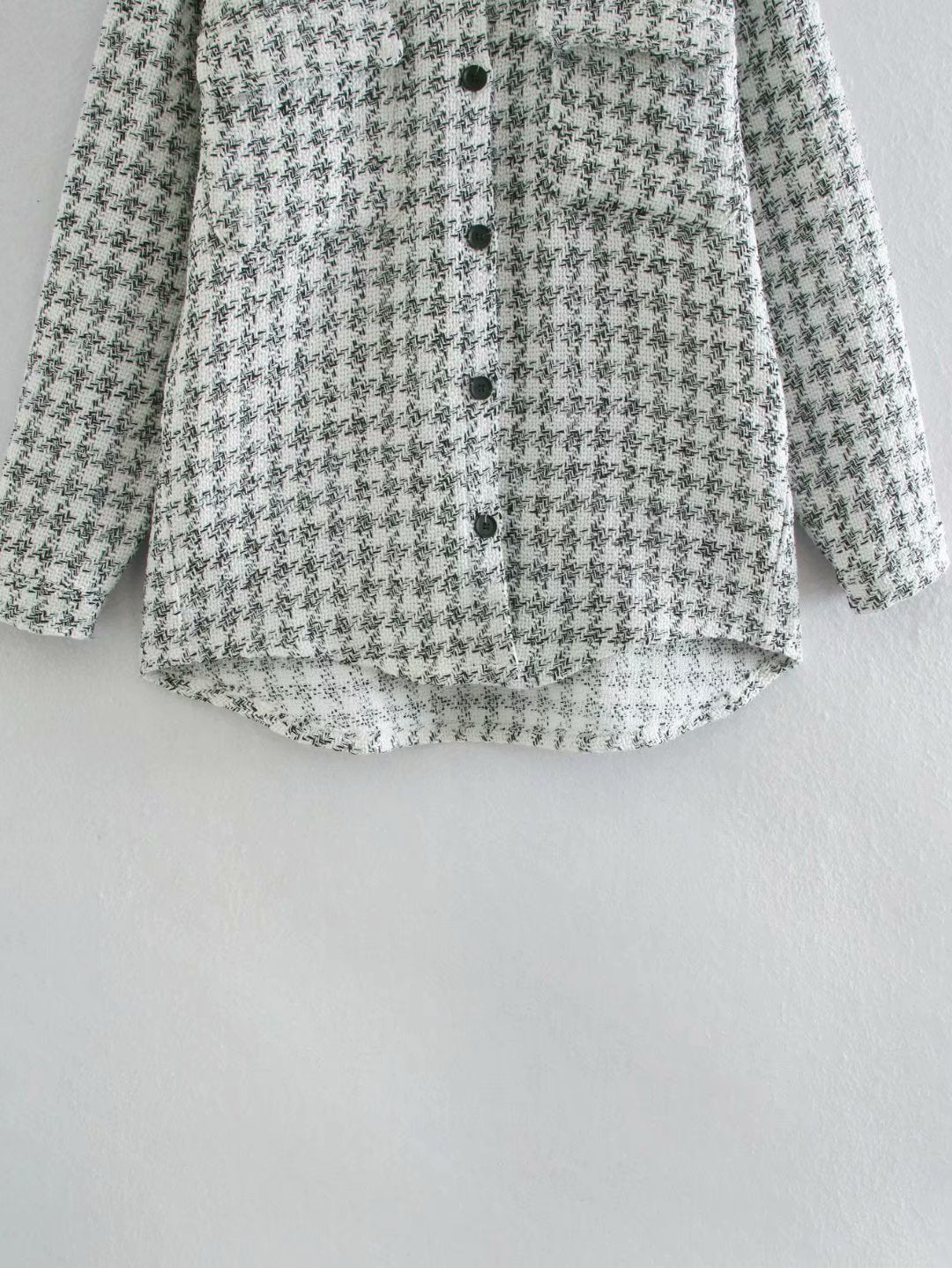 Woolen Single-breasted Lapel Contrast Coat Outerwear