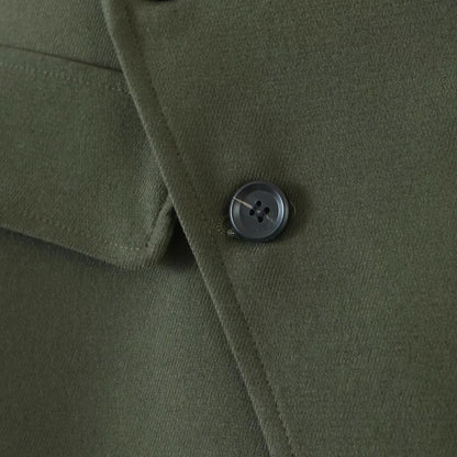 Pile Collar Lapel Blazer Skirt Two-piece Set Green