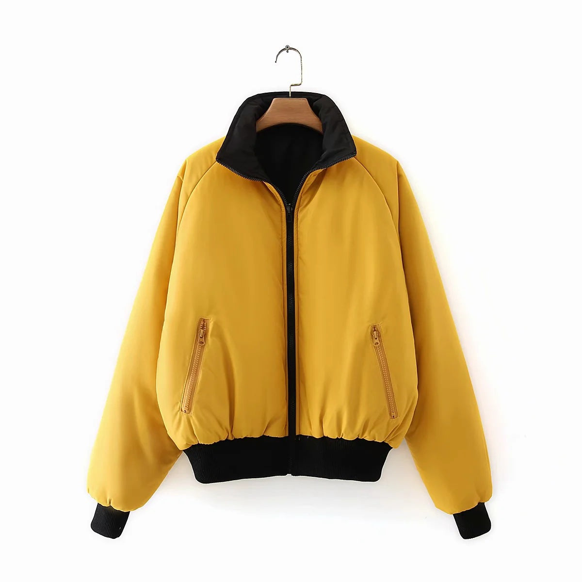 Reversible Stand Collar Cotton Outerwear